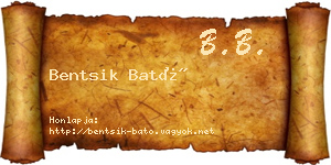 Bentsik Bató névjegykártya